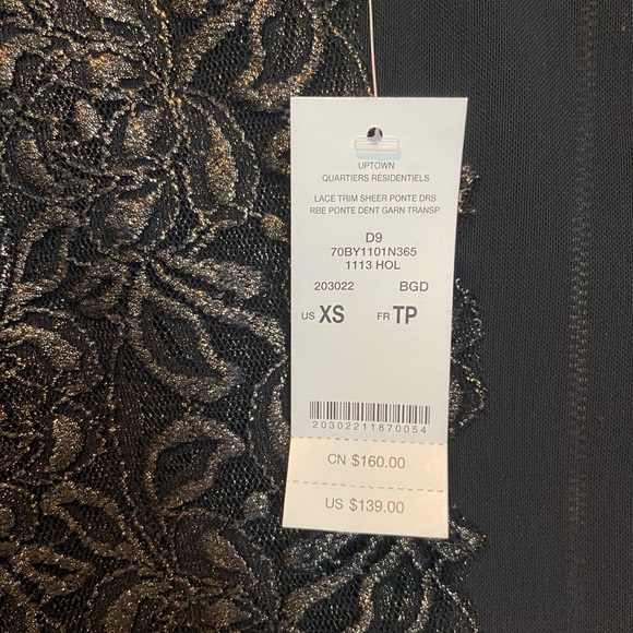 NWT bebe lace trim sheer ponte peplum dress ✨ - Picture 7 of 8